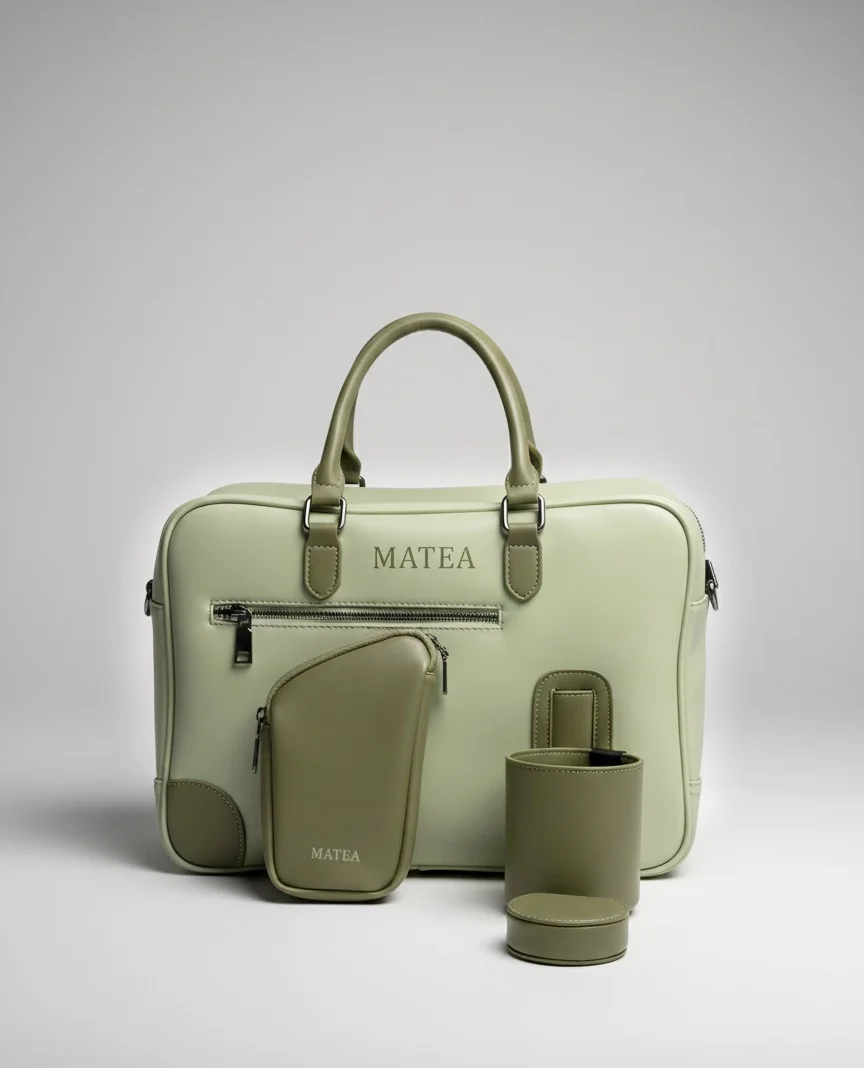 Bolso de oficina Matea Origin con el compartimento de mate removible y el pouch para el trabajo